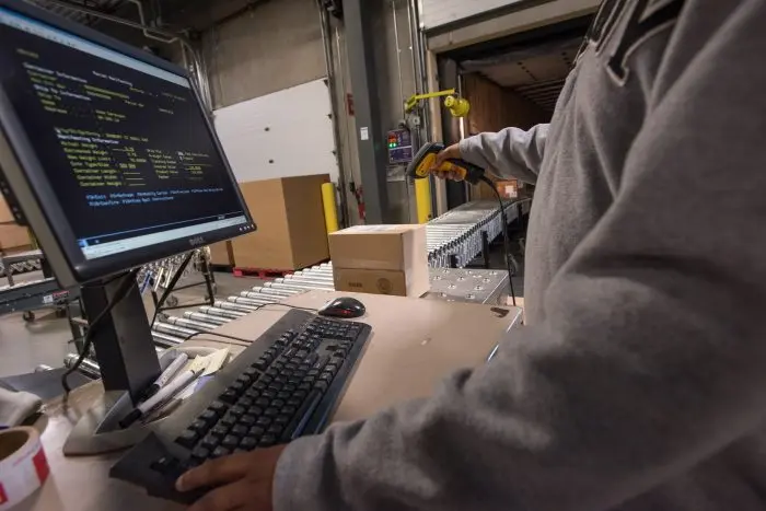 Warehouse workstation running fulfillment software